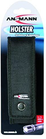 ANSMANN Taschenlampen Holster, Aufbewahrungstasche mit Knopfdruck, Klettverschluss und Gürtelhalterung für Taschenlampe Agent 4 & Agent 5 (Big Holster) / Optimaler Schutz für Flashlights