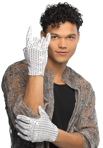 Boland 03073 - Paillettenhandschuhe, Silber, Accessoire, Popstar, Star, Glitzerhandschuh, Mottoparty, Karneval