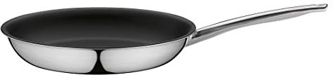Spring 1484786032 Vulcano Classic Bratpfanne, Keramik, silber, 13,8 x 42 x 56 cm | Kochpfanne, 18/10 Edelstahlinnenschicht, 3-fache Antihaftversiegelung, backofenfest, alle Herdarten, induktionsgeeignet