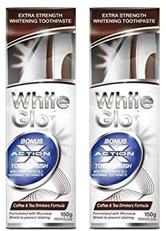 Weiß Glo Kaffee- Und Teetrinker Formel Whitening Zahnpasta 100Ml - Packung mit 2