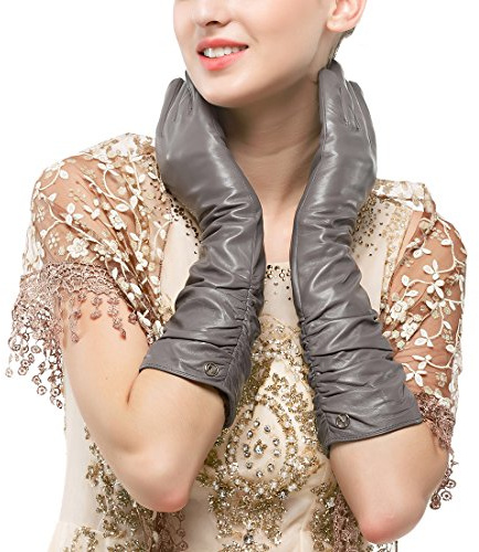 Nappaglo Damen Winter Lange Leder Handschuhe aus echtem Nappaleder Touchscreen Party Fausthandschuhe …