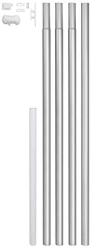 Alberts 639693 Fahnenmast | zylindrische Form | zum Einbetonieren | Aluminium, blank | Rohr-Ø 50 mm | Gesamthöhe 620 cm
