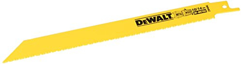 DEWALT DW4846 8-Inch 10/14 TPI Straight Back Bi-Metal Reciprocating Saw Blade (5-Pack)
