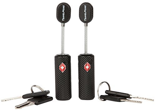 TSA-Schlösser mit Schlüssel | TSA-Kofferschloss mit flexiblem Kabel | Gepäckschlösser für Flugreisen | Schlösser für Koffer, Rucksack, Gepäck | 2er-Pack, Schwarz