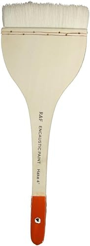 R&F Handmade Paints Hake Encaustic Brush, 4-Inch