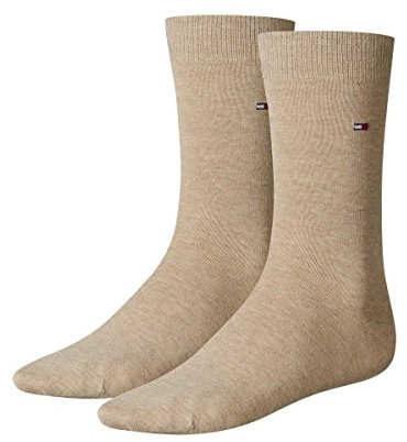 Tommy Hilfiger Homme Th Mens Sock Classic 2p Chaussettes, 369 - Light Beige Melange, 39-42 EU