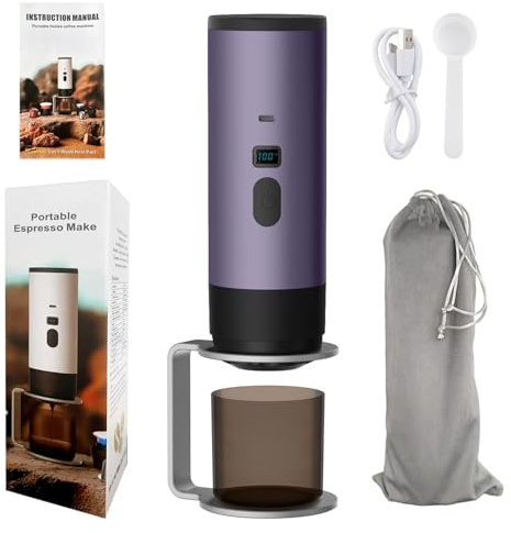 SYFFWZH 3 En 1 Machine à Cafe Portable, 72W CafetièRe Portable, 12V Expresso CafetièRe Rechargeable, USB CafetièRes Expresso à Capsules, RéServoir D'Eau 90ml, Pour Bureau Camping Voiture Voyage