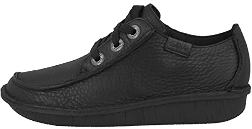 Clarks Funny Dream, Zapatos de Cordones Derby Mujer, Negro (Black Leather), 39.5 EU