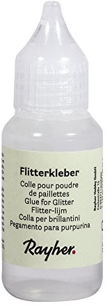 RAYHER HOBBY Rayher 3361000 Flitter-Kleber, Flasche 25g, klar