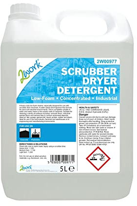 2Work Low Foam Scrubber Dryer Detergent Fragrance-Free 5 Litre