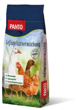PANTO Hühnerfutter Geflügelkörnermischung GKM 25 kg – Ergänzungsfutter für Hühner, Enten, Gänsen und Allen Anderen Geflügelarten mit Muschelkalk