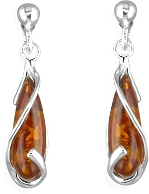 Pendientes de plata de ley 925 de ámbar para mujeres/niñas, pendientes colgantes inusuales de plata de ley para mujer, joyería de ámbar báltico 080467