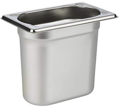 APS 81506 Récipient GN 1/9, acier inoxydable Récipient gastronorme, dimensions 175 x 105 mm/hauteur 150 mm/volume 1,5 litres
