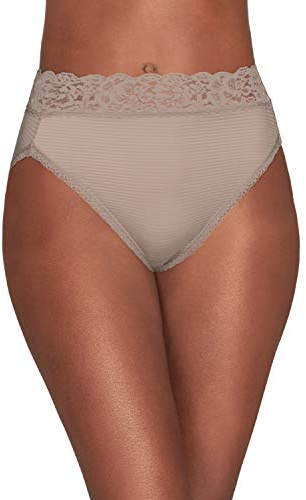 Vanity Fair Women's Flattering Lace Panties: Lightweight & Silky with Superior Stretch, Toasted Coconut, 6
