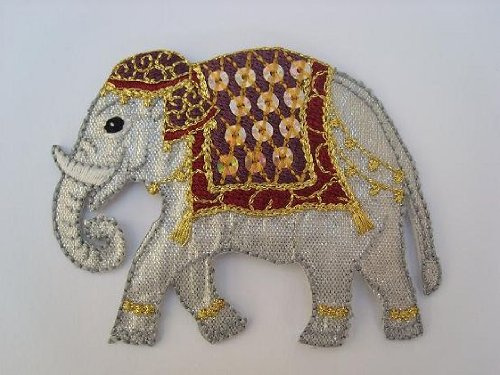 alles-meine.de GmbH Elefant 7,8 cm * 5,8 cm Bügelbild Aufnäher Applikation Tier Elephant Zootier Indien indischer Afrika Aufbügler
