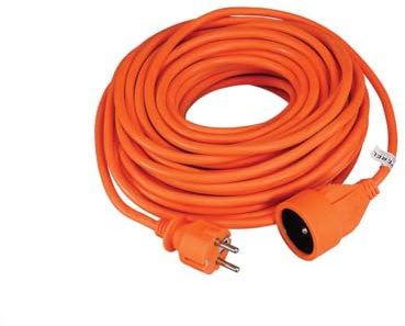Perel Cavo di prolunga, H05VV-F 3G1.5, 20 m, 16 A/230 V, 3500 W, tipo E/F, per uso interno, PVC, arancione