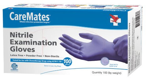 Caremates Caremates Nitrile-Pf Examination Gloves Large, Large 100 each