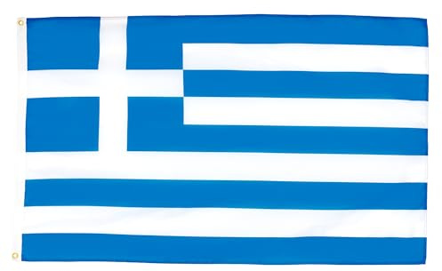 AZ FLAG Drapeau Grèce 90x60 cm Drapeau Grec Polyester 100D 2 Œillets