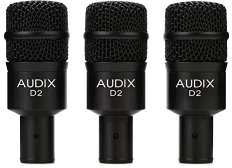 AUDIX D2 Trio Dynamic Microphone 3-pack for Kick Drums, Toms, and Bass Instruments