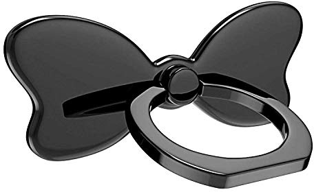 PZOZ Metal Cell Phone Finger Ring Stability Holder Back Stand Collapsible Hand Grip Knob Loop Car Mount Hook Kickstand 360 for iPhone Samsung Galaxy Mobile Cute Accessories (Black)