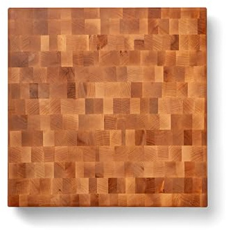 Boos Block Hackbrett Holz - 46 x 46 x 7,5 CM - Schneidebrett Stirnholz | Extra Dick - Nordamerikanisches Ahorn-Hartholz - Hirnholz Schneidebrett - Hackblock Holz - Schneidbrett Antibakteriell Groß