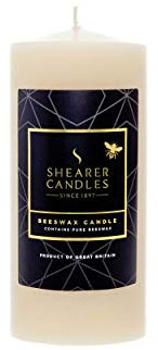 Shearer Candles Kleine Kirchenkerze aus Bienenwachs, elfenbeinfarben
