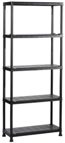 Keter Plus Kunststoffregal 75/5, schwarz, 75 x 32 x 176 cm