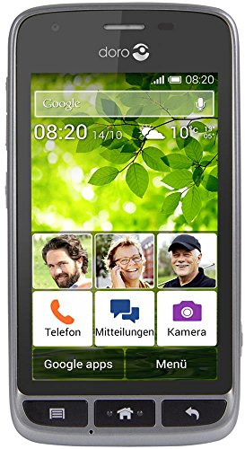 Doro Liberto 820 Mini - 3G Smartphone (4 Touchscreen, 5 MP Kamera, GPS, Bluetooth 4.0, WiFi, Android 4.4) stahl/schwarz