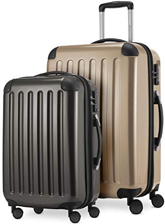 HAUPTSTADTKOFFER - Alex - 2er Kofferset Hartschale glänzend, mittelgrosser Koffer 65 cm + Handgepäck 55 cm, 74 + 42 Liter, TSA