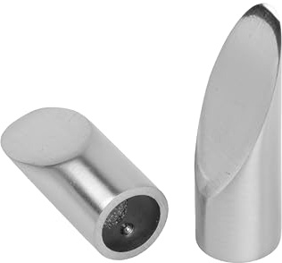 Ventanara® Endstücke für Gardinenstange Diagonal Edelstahloptik Durchmesser 16mm 2er Set