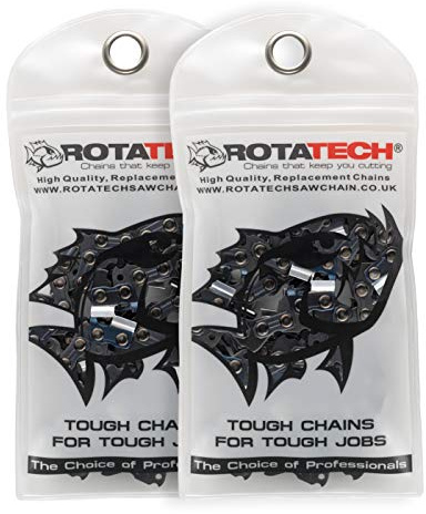 x2 (Two) 16 GENUINE Rotatech Chainsaw Saw Chain Fits QUALCAST GCS400 PC40