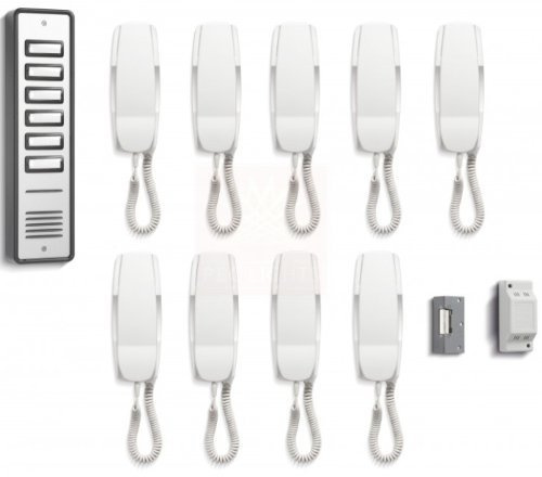 Digiteck BS08 BELL 909 9 WAY AUDIO DOOR ENTRY INTERCOM SYSTEM WITH LOCK/DOOR RELEASE - SURFACE