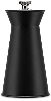 Alessi Pépé le Moko Pfeffermühle mit Knopf zur Regulierung des Mahlgrades aus Edelstahl schwarz