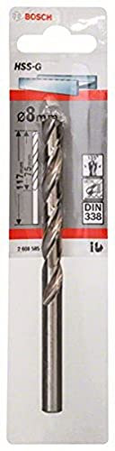 Bosch Professional 1x Metal drill bits HSS-G DIN 338 (for metal, Ø 8 x 75 x 117 mm, Accessory Drill Driver)