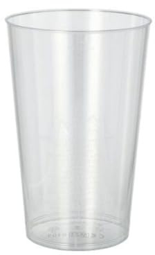 Papstar 12140 50 Trinkbecher Polystyrol 0.3 L, Ø 7.9 x 11.9 cm, glasklar