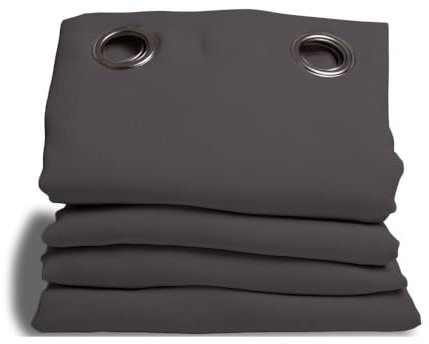 3in1 Lärmschutzvorhang zur Isolierung gegen Lärm, Licht & Kälte, Patentierte Technologie, Oeko-Tex®, Grau - Metall, 140 x 260 (BxH) cm, Ösen (1 Vorhangschal)