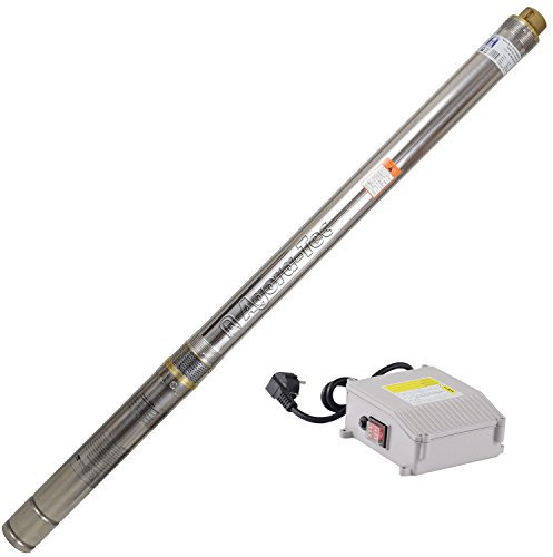 Agora-Tec® AT- 3 Zoll Edelstahl Brunnenpumpe Tiefbrunnenpumpe 750W-3.8 mit 30 m Kabel max: 8.5 bar, max: 3800l/h