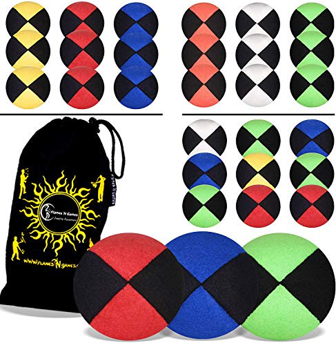 3x Pro Thud Juggling Balls (Deluxe-SUEDE) Professional Juggling Balls Set of 3 + Travel Bag! (Orange)