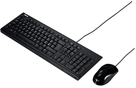 ASUS U2000 Teclado con ratón óptico, Negro
