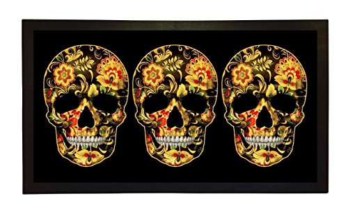 Bang Tidy Clothing Bar Runners Sugar Skull Gothic Home or Pub Bar Mat Mens Gift Idea