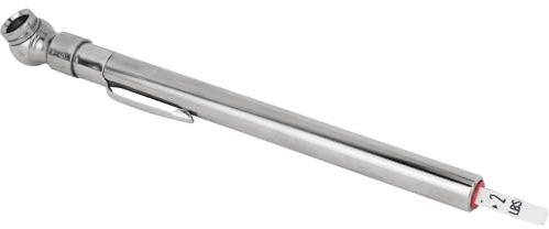 Tire Pressure Gauge, Single Ball Head Air Chuck, Nickel-Plated Brass Low-Pressure Pencil Tire Gauge, 2-20 PSI Trucks, RVs, and Cars