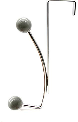 EVIDECO Türgarderobe mit 2 Haken Modern 2 Hooks grau