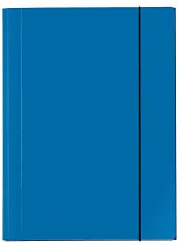 VELOFLEX - Sammelmappe VELOCOLOR DIN A4 mit Gummizug, Hellblau | Eckspannermappe, Ordnungsmappe, Zeichenmappe, 230 x 320 x 15 mm, glanzkaschierter Karton, 3 Einschlagklappen