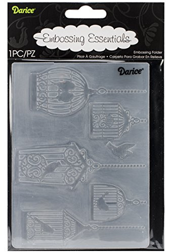 Darice 1219-101 Prägeschablone, Vogelkäfige, Plastik, transparent, 10,8 x 14,6 x 0,4 cm