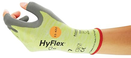 Ansell HyFlex 11-422 Guante de Trabajo, Protección contra Cortes y Mecánica, Talla M (12 Pares)