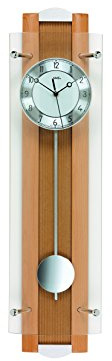 AMS F5259/18 Funk-Pendeluhr, Holz, Mehrfarbig, 80 x 36 x 27 cm