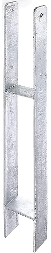 Alberts 219925 H-Pfostenträger | feuerverzinkt | lichte Breite 91 mm | Gesamthöhe 800 mm | Materialstärke 6 mm