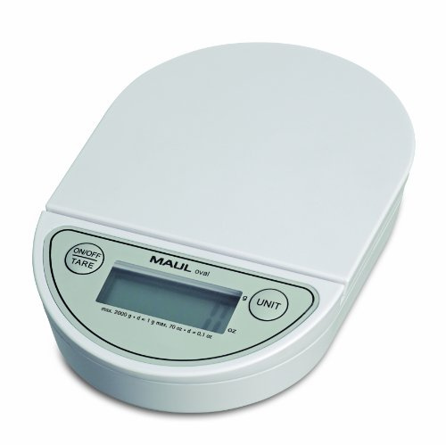 Maul 1622002 Brevvåg Mauloval, Batteri, Lastkapacitet 2000 G, Vit