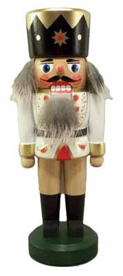 Rudolphs Schatzkiste Nussknacker König weiß Höhe 21cm NEU Weihnachten Seiffen Nutcracker Nüsse Erzgebirge Winter Dekoration Holzkunst Holz Weihnachtsmann Christmas Walnuss