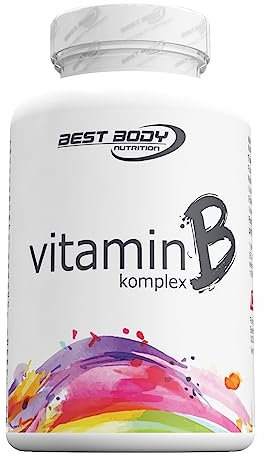 Best Body Nutrition Vitamin B Komplex – 100 Kapseln – Nahrungsergänzung mit Vitamin B1, B2, B3, B5, B6, B7, B9 & B12 – trägt zu Energiestoffwechsel, Nervenfunktion & Zellschutz bei – 70,25 g Dose